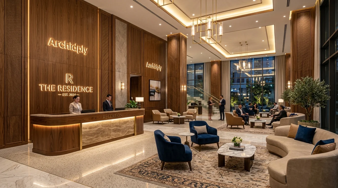 Luxury Hotel Lobby Interior